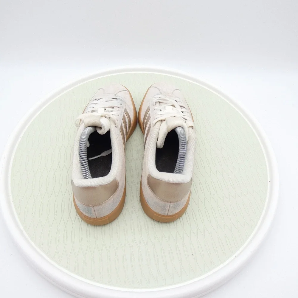 Adidas VL Court 3.0 Platform Wonder White Gold Suede Gum JI0485 Mens 7.5